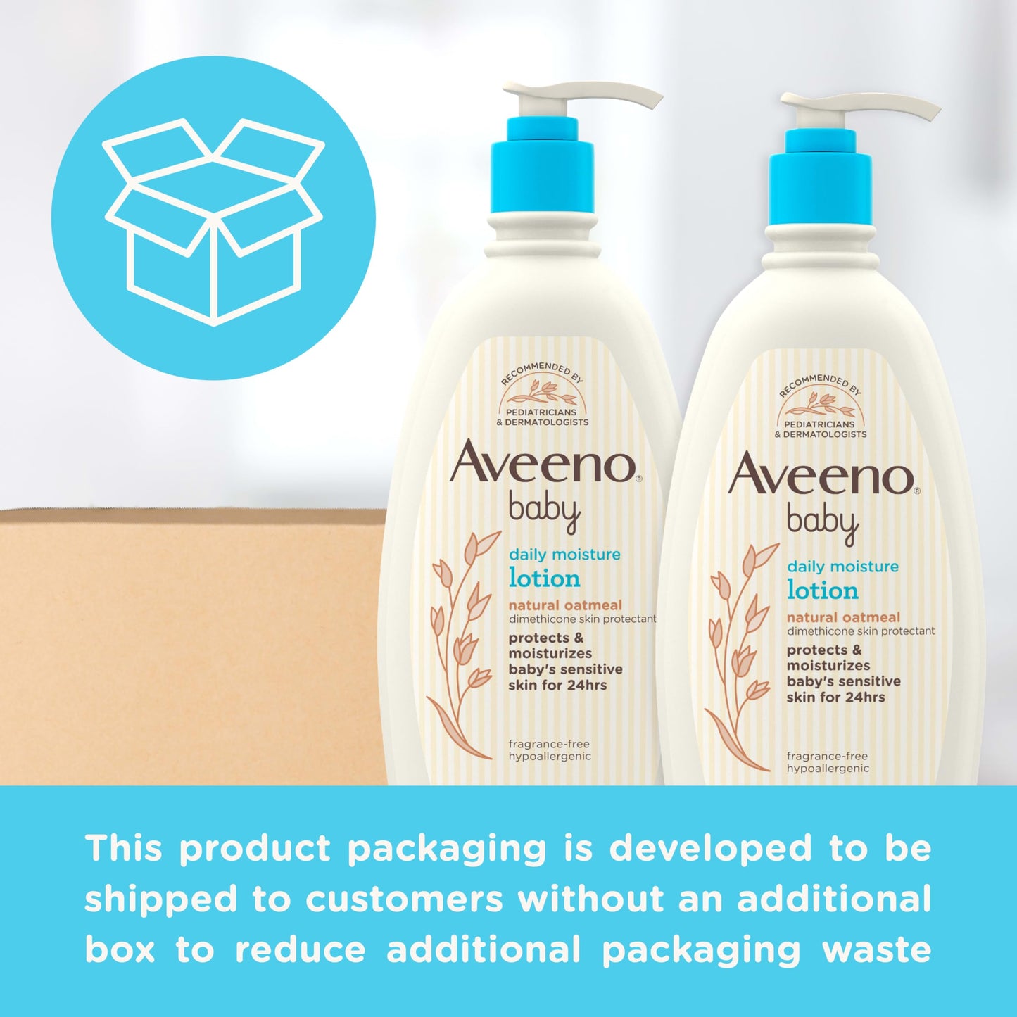 Aveeno Baby Daily Moisture Body Lotion, Fragrance Free, 18 fl. oz