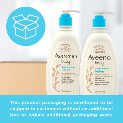 Aveeno Baby Daily Moisture Body Lotion, Fragrance Free, 18 fl. oz