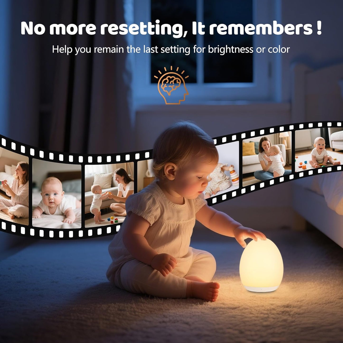 MediAcous Night Light for Kids, 7 Colors Changing Egg Light for Nursery