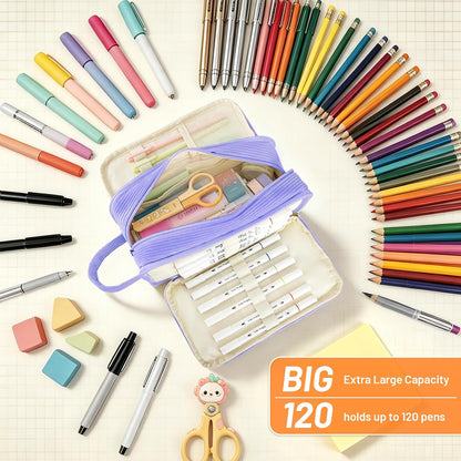Cute Big Pencil Case Pouch Bag with Handle for Teen Girls Boy Gift