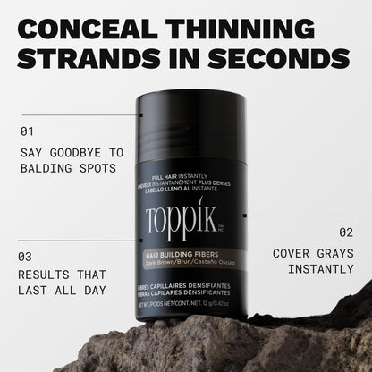 Toppik Hair Building Fibers, Fill In Fine or Thinning Hair Instantly Thicker, Fuller Looking Hair 9 Shades,4 size options
