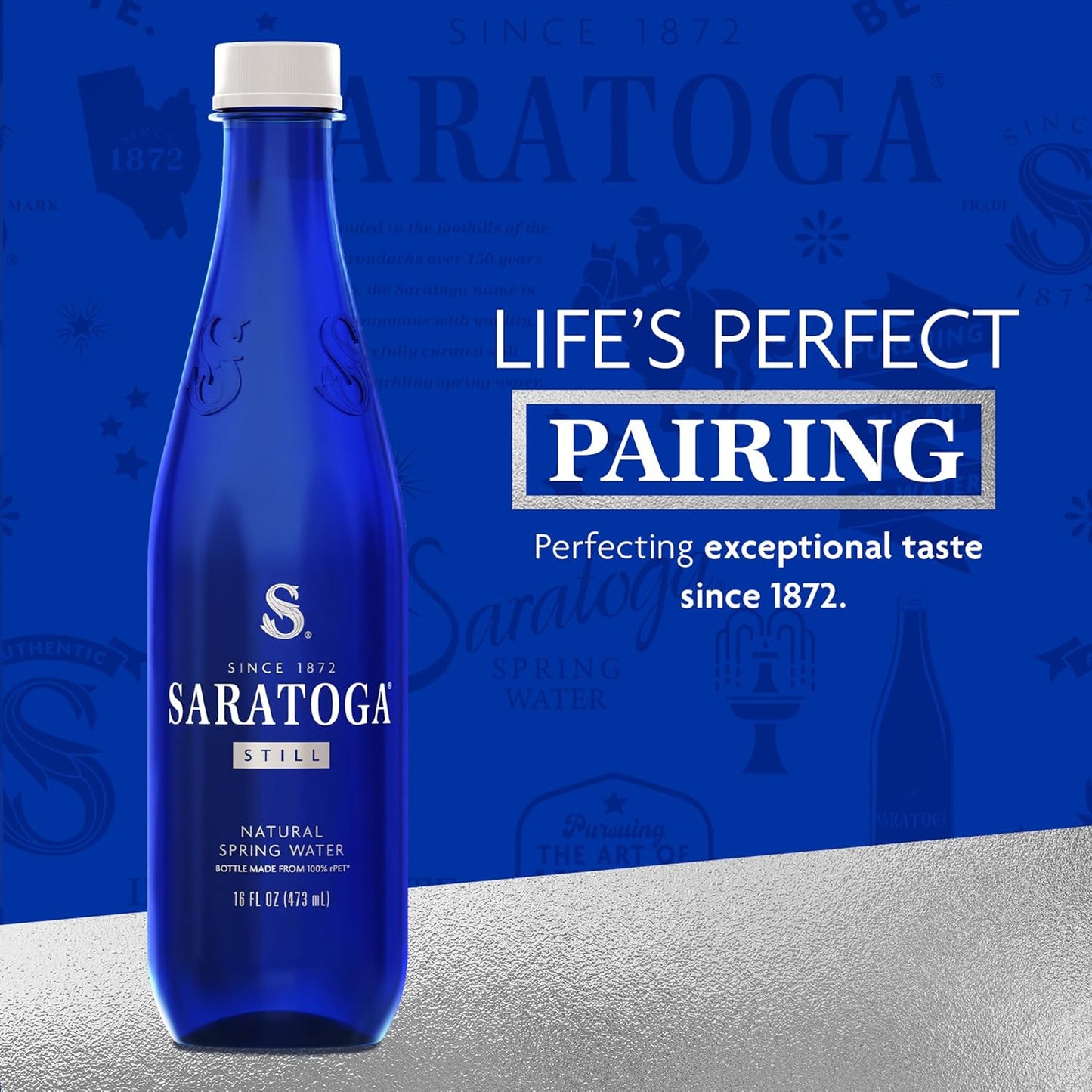 Saratoga Sparkling Water Bottles, 24-Pack – Carbonated Spring Bottled Water – Recycled PET Plastic Bottles – 16 Fl Oz