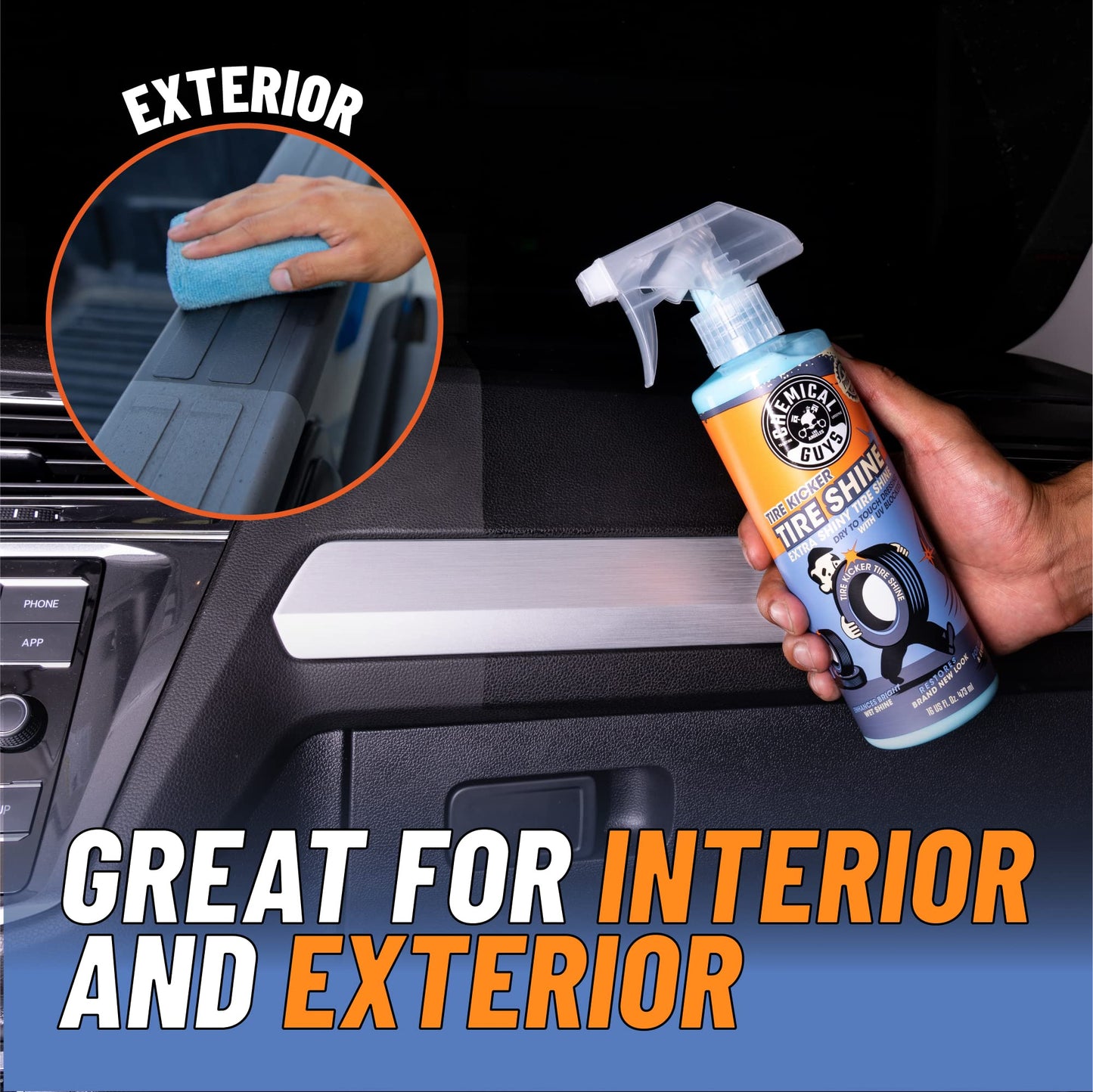 Chemical Guys, Tire Kicker Extra Glossy Tire Shine Spray, Dry Touch, 16 oz