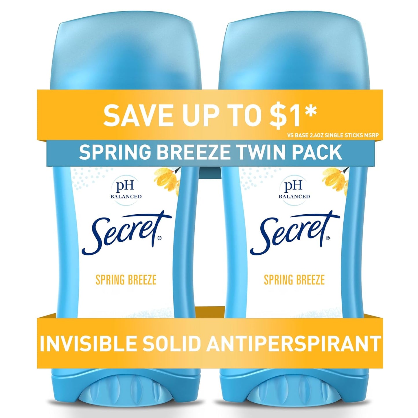 Secret Anti-Perspirant Deodorant Invisible Solid Powder Fresh Twin Pack 5.20 oz
