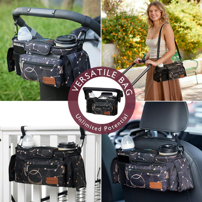 Momcozy Universal Stroller Organizer with Insulated Cup Holder