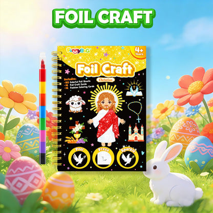FUNNYB&G Foil Art Craft Kit for Kids, Sparkly Birthday Gift Toy for Boys