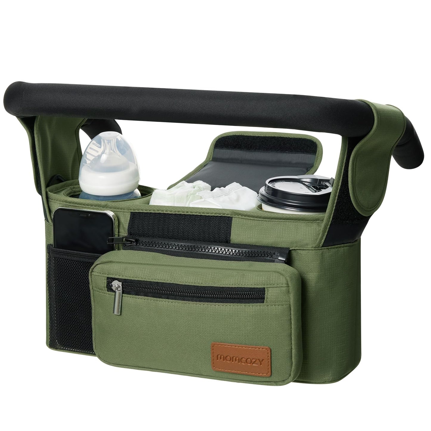 Momcozy Universal Stroller Organizer with Insulated Cup Holder
