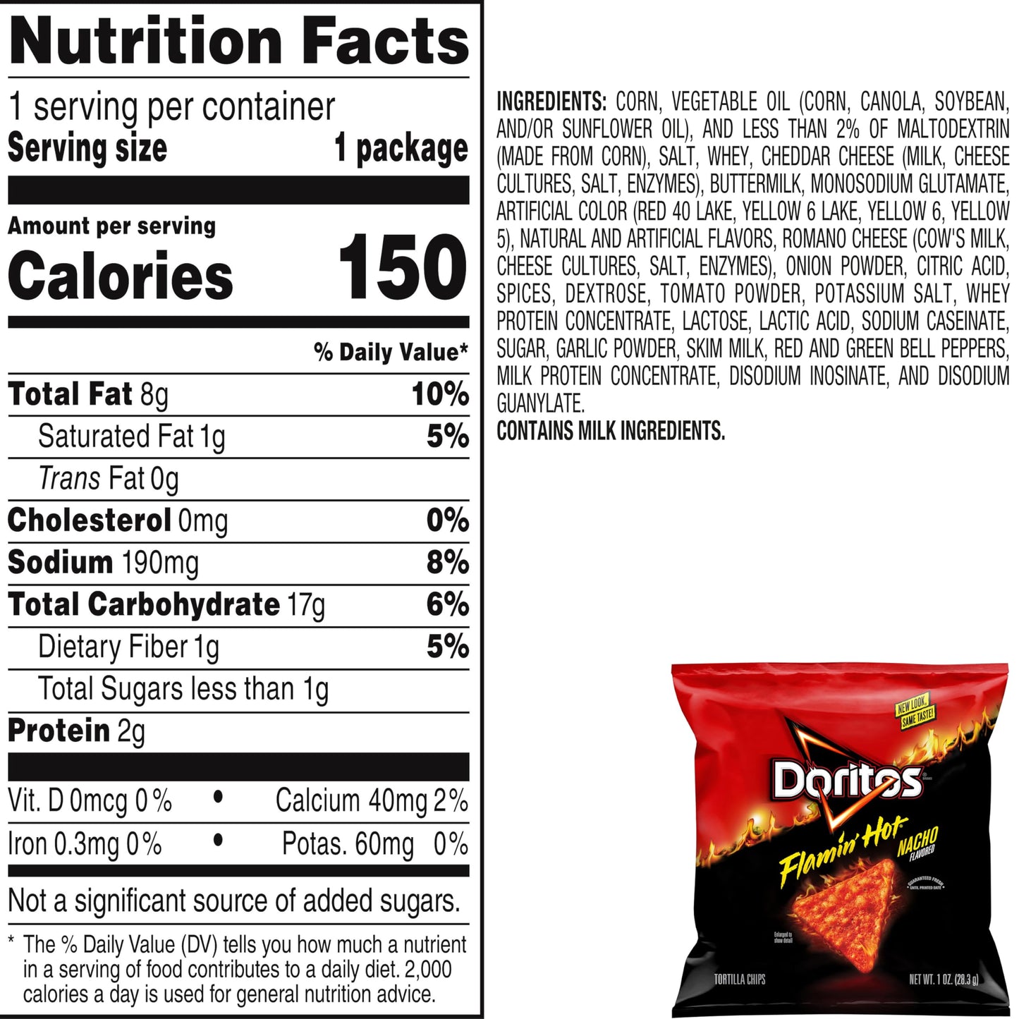 Doritos Flavored Tortilla Chips, Nacho Cheese, 1 Ounce (Pack of 40)