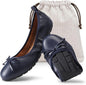 DREAM PAIRS Women's Foldable Bowknot Ballet Flats