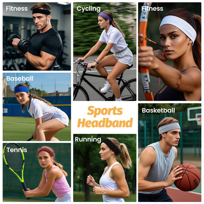 Headbands for Women - 6 Pack Wide Elastic Hair Bands | Stretchy Sweatbands Hair Bands | Soft Sports Thin Head Bands | Non-Slip Accessories Bands for Fashion, Washing Face, Workouts, Yoga, Daily Use