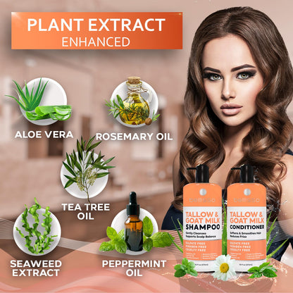 Caffeine Shampoo and Conditioner Set - Volumizing Products for Women and Men - Thickening, Volume Boosting Formula for Thinning and Fine Hair - Sulfate Free, No Parabens - Hydrating, Salon Grade
