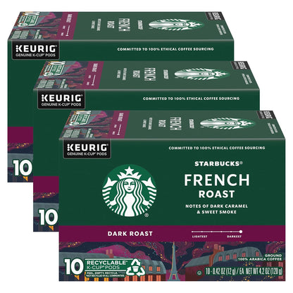 Starbucks K-Cup Coffee Pods, Dark Roast Hot or Iced Coffee, French Roast, 96 Keurig Pods