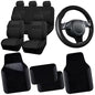 CAR PASS Waterproof Universal Fit Car Floor Mats, Faux Leather Car Carpet Mats, Black Car Mats with Anti-Slip Nibbs Backing & Driver Heel Pad Fit for SUV,Vans,sedans, Trucks,Set of 4pcs(All Black)