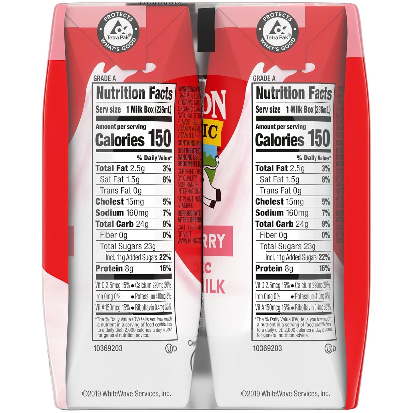Horizon Organic Shelf Stable Whole Milk Boxes, Pack of 18-8g Protein per Serving
