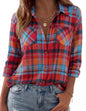 Zeagoo Womens Flannel Shirts Long Sleeve Button Down Casual Fall Plaid Top