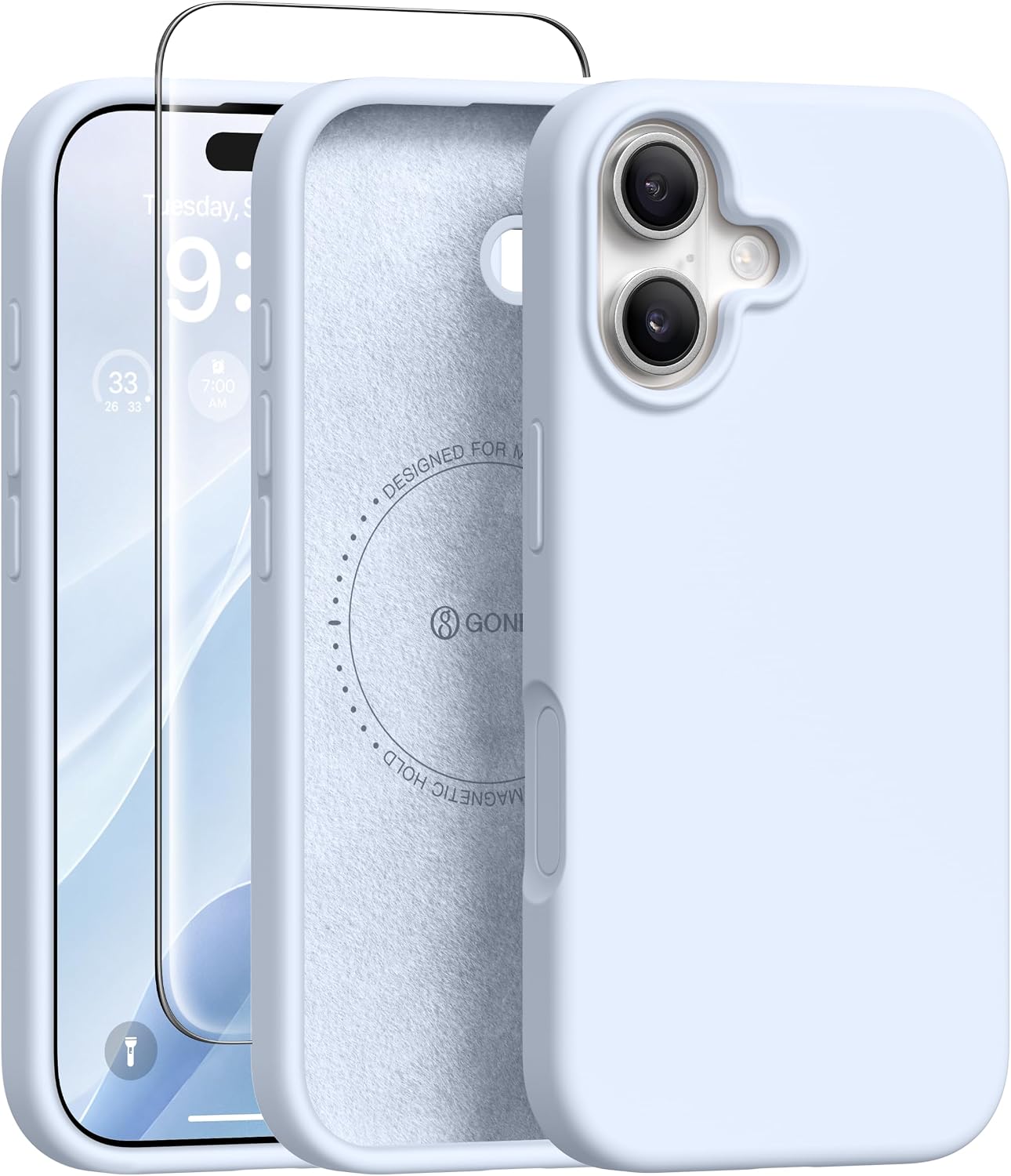 GONEZ Magnetic for iPhone 17 Pro Max Case, Silicone Cover Stone