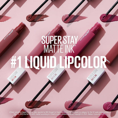 Maybelline Super Stay Matte Ink Liquid Lipstick Makeup, Long Lasting High Impact Color, Up to 16H Wear, Mover, Brown, 1 Count, Packaging May Vary