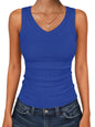 ANRABESS Tank Tops for Women V Neck Summer Sleeveless Ribbed Knit