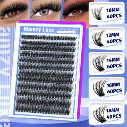 Lash Clusters Wispy 100D Eyelash Clusters 10-18mm Fluff Cluster Eyelash Extensions D Curl No Plastic Feel Individual Lashes Extension 204 Pcs Versatile False Eyelashes Clusters