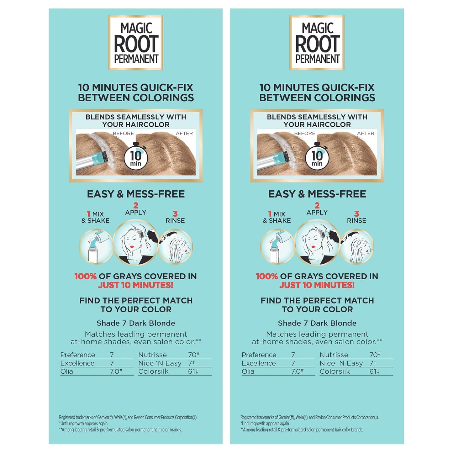 L'Oreal Paris Magic Root Permanent Hair Color Kit, 100% Gray Hair Coverage In Just 10 Minutes, Precision Brush Applicator for Seamless Application, 4 Dark Brown (2 Count)