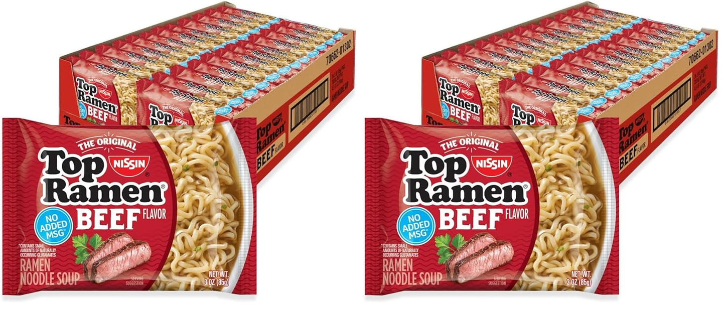 Nissin Top Ramen Noodle Soup, Chicken, 3 Ounce (Pack of 24)