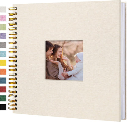 12"x12" Scrapbook Photo Album Linen Cover 40 Sheets 80 Pages White Paper