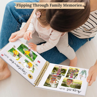 12"x12" Scrapbook Photo Album Linen Cover 40 Sheets 80 Pages White Paper