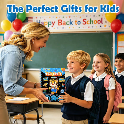 FUNNYB&G Foil Art Craft Kit for Kids, Sparkly Birthday Gift Toy for Boys