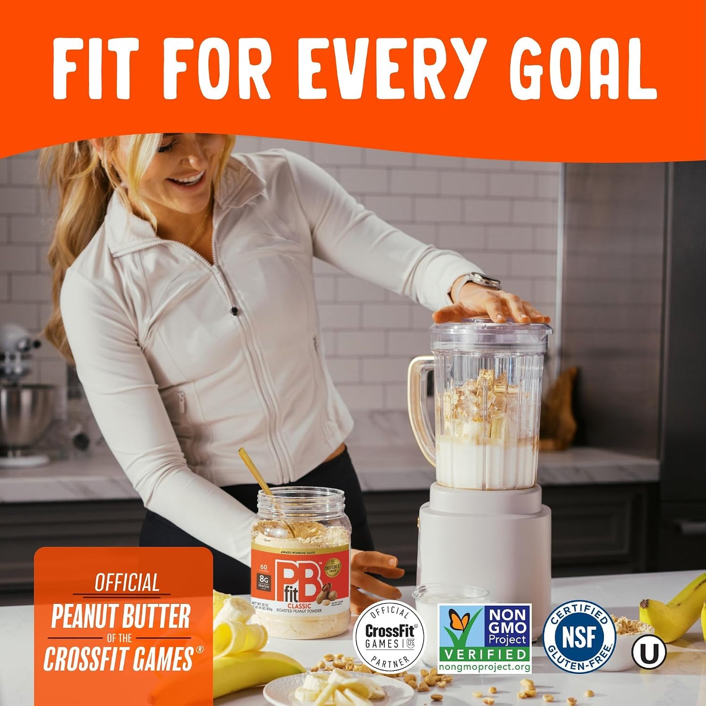 PBfit Classic Peanut Butter Powder 30 Oz, Peanut Spread with 8g Protein