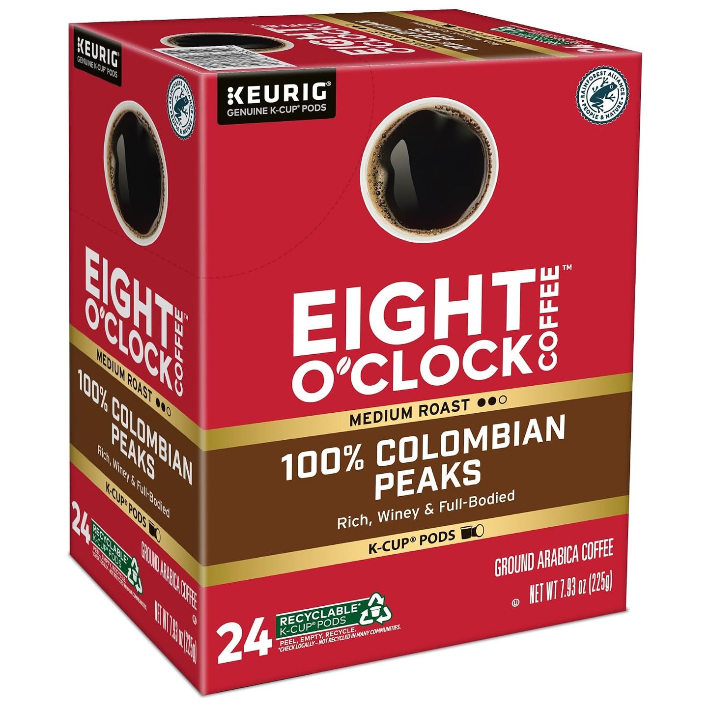 Eight O'Clock Coffee Hazelnut, Single-Serve Keurig K-Cup Pods, Flavored Medium Roast Coffee Pods, 96 Count