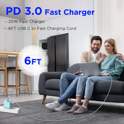 iPhone 17 16 15 Charger Fast Charging,2Pack 20W Apple iPad USB C Wall Charger Block with 6FT USB C to C Cable for iPhone 17/Pro/Pro Max/17 Air/ 16/16 Pro/16 Pro Max/15/Plus/Pro/Pro Max