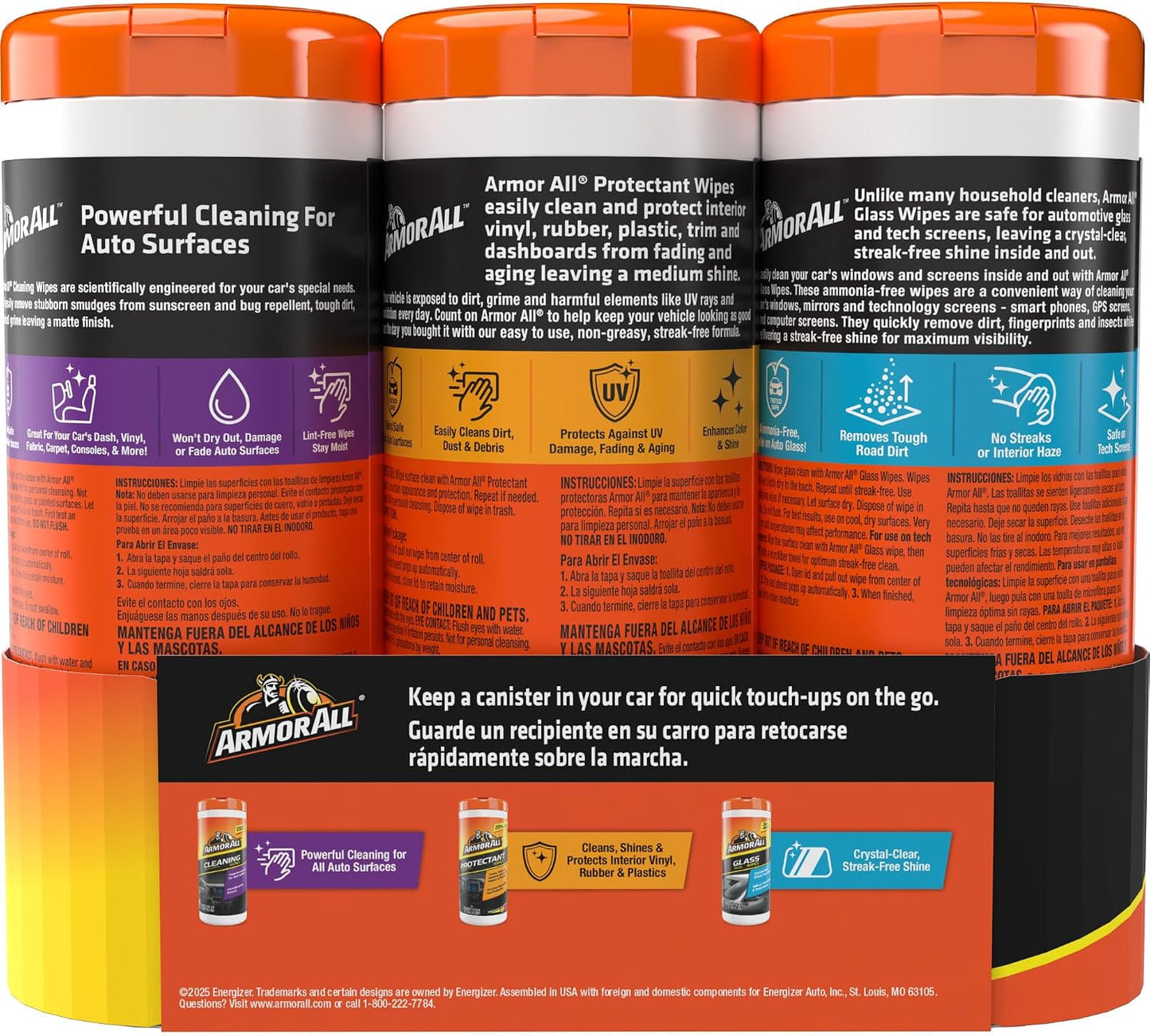 Armor All Car Interior Value Pack, 90 Count, Auto Cleaning Wipes
