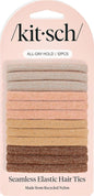Kitsch Elastic Hair Ties No Damage | Stretchable Hair Bands - Neutral 12pcs