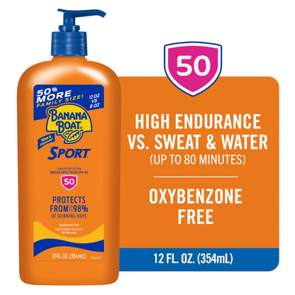 Banana Boat Sport Ultra Sunscreen Lotion SPF 30, Travel Size 3oz Twin Pack, Sweat & Water Resistant Sunblock for Active Lifestyle(Pack of 2)