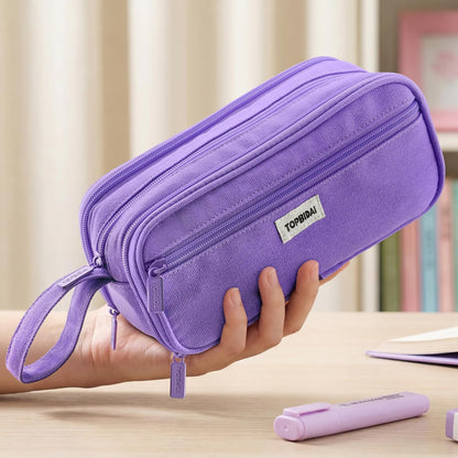TOPBIDAI Large Pencil Case Pouch for Girls Boy Women Men Adults