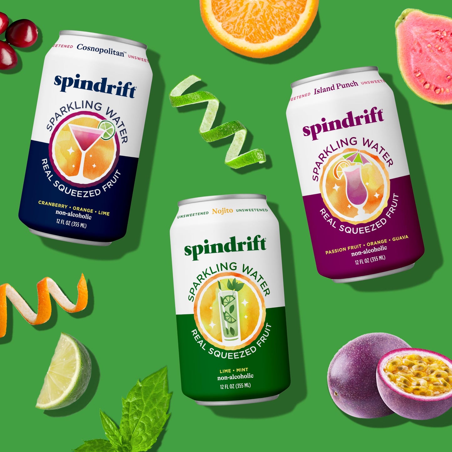 Spindrift Sparkling Water, 4 Flavor Variety Pack, Made with Real Squeezed Fruit, 12 Fl Oz (Pack of 20)