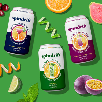 Spindrift Sparkling Water, 4 Flavor Variety Pack, Made with Real Squeezed Fruit, 12 Fl Oz (Pack of 20)