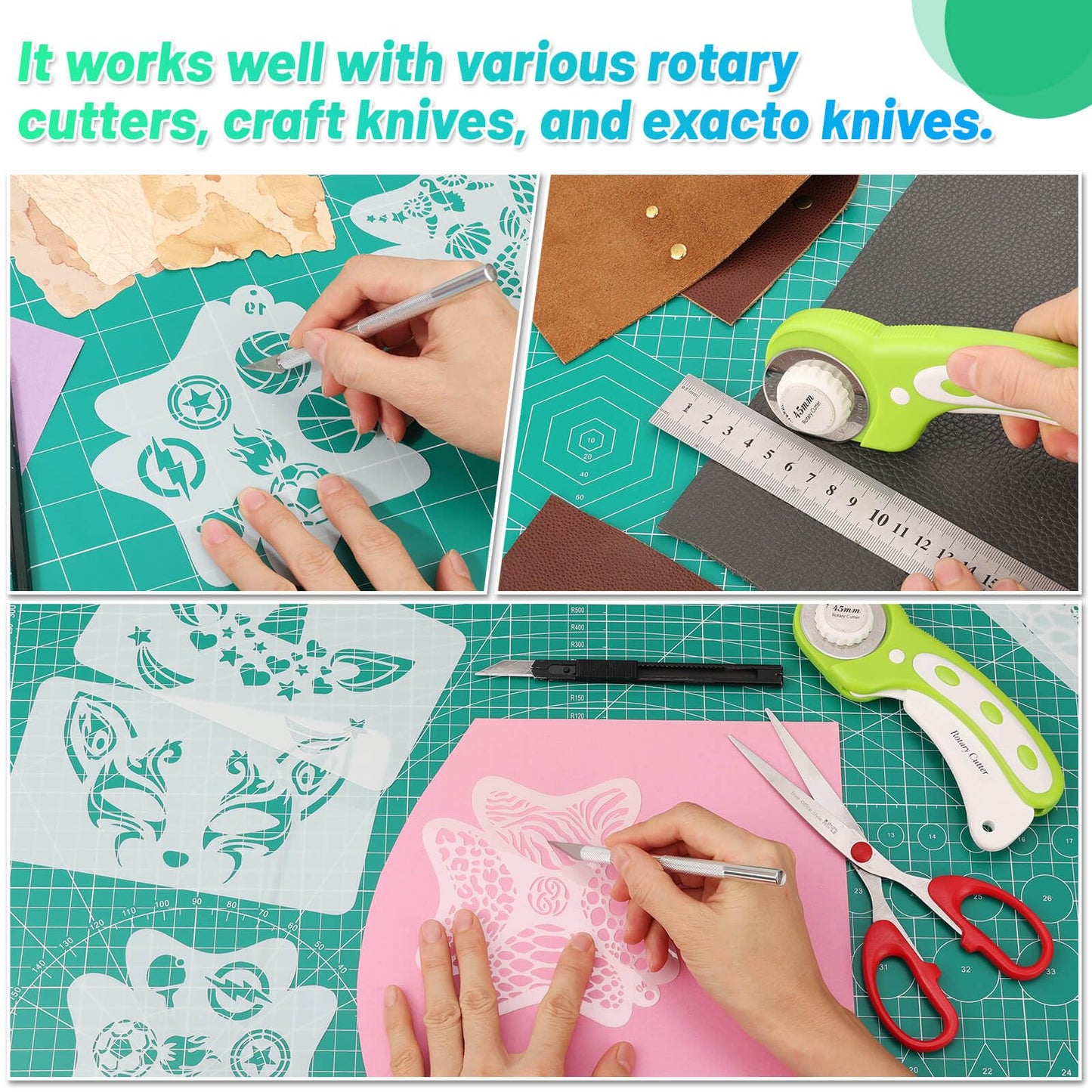 anezus Self Healing Sewing Mat, 12inch x 18inch Rotary Cutting Mat Double Sided 5-Ply Craft Cutting Board for Sewing Crafts Hobby Fabric Precision Scrapbooking Project