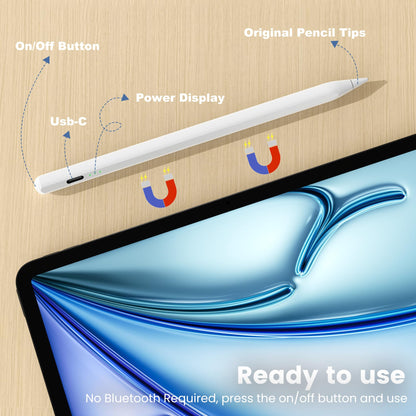 Penlike Pencil for Apple iPad 2026-2018, Fast Charge Stylus Pen for iPad