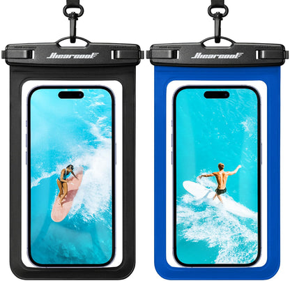 Hiearcool Waterproof Phone Pouch, Waterproof Phone Case, Black&Green 2-Pack