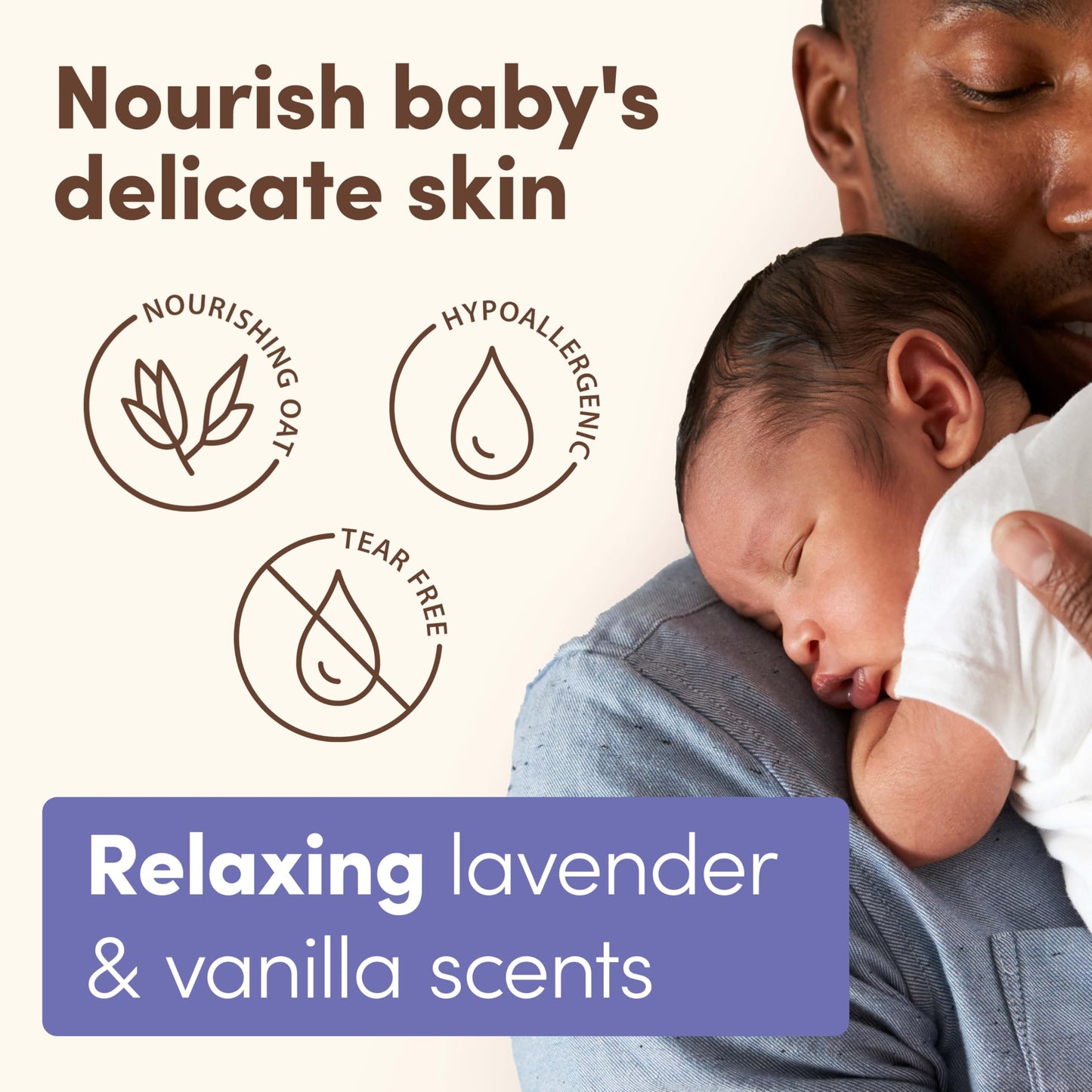 Aveeno Baby Calming Comfort Bath, Body & Hair Wash, Tear Free, 18 fl. oz