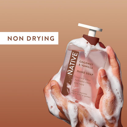 Native Liquid Hand Soap, Toasted Vanilla & Honey Scent, Non-Drying Formula for Soft, Smooth Hands, Made with Plant-Based Cleansers, Sulfate & Paraben Free, 13 oz Bottle
