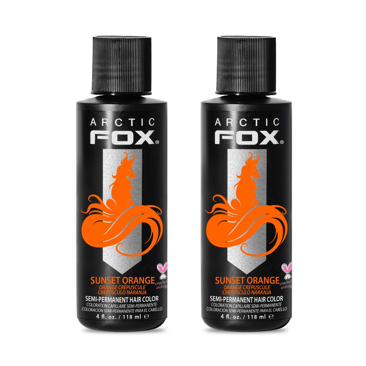 ARCTIC FOX Semi-Permanent Hair Dye - Sunset Orange, Vegan - 2 x 8 oz