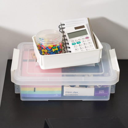 IRIS USA Storage Bins with Lids |Made in USA| 5 Qt - (6-Pack) - Clear