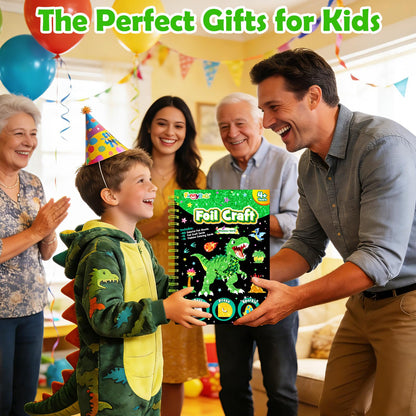 FUNNYB&G Foil Art Craft Kit for Kids, Sparkly Birthday Gift Toy for Boys