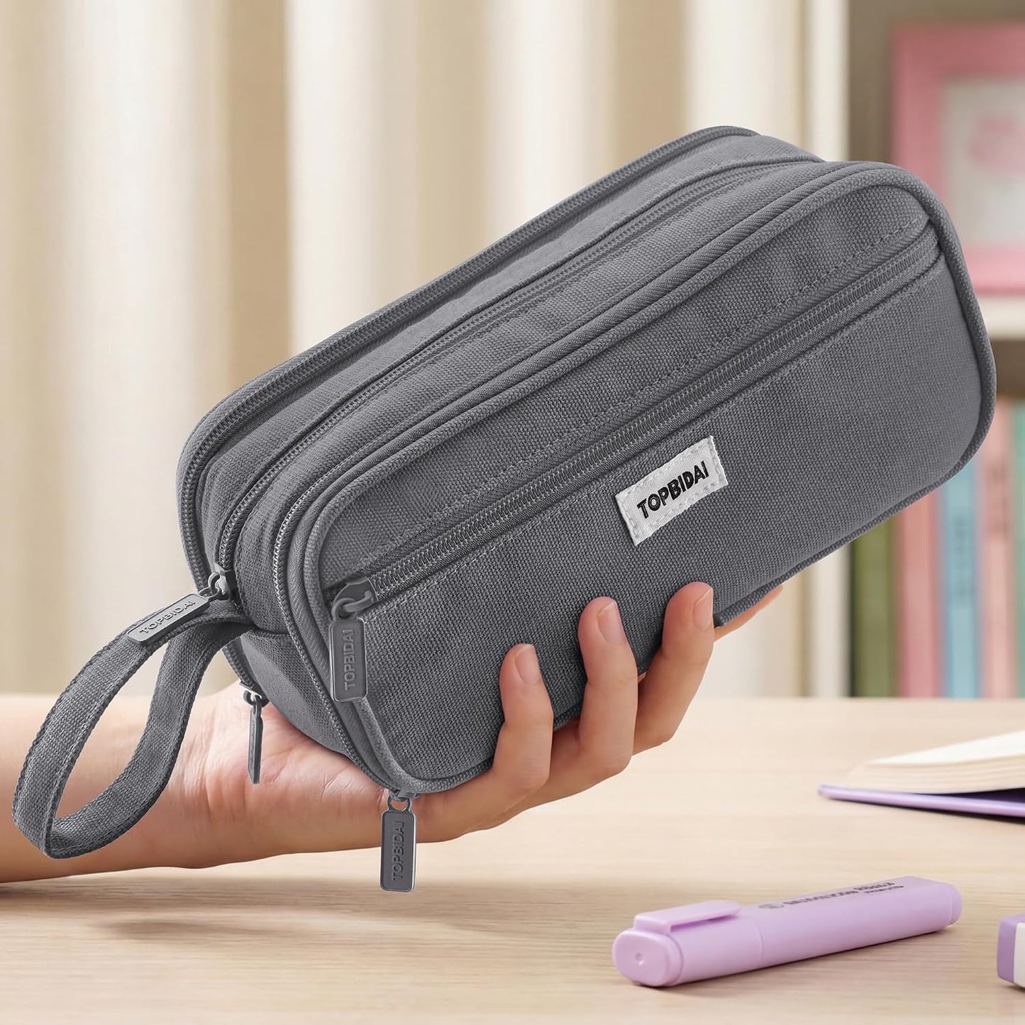 TOPBIDAI Large Pencil Case Pouch for Girls Boy Women Men Adults