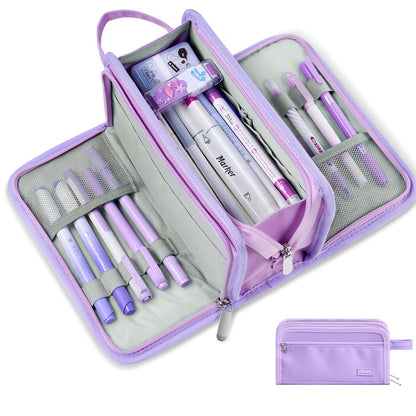Sooez Large Pencil Case, Pencil Pouch, Pencil Bag, Pencil Box, Pink & Plaid