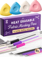 Lange & König 4x Heat Erasable Fabric Marking Pens for Sewing - 4 Pens + 8 Refills - Sewing Supplies Quilting Supplies Table Accessories Embroidery Pen Tailors Chalk Alternative