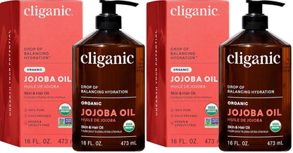 Cliganic Organic Jojoba Oil, 100% Pure Cold Pressed for Face & Hair, 4oz