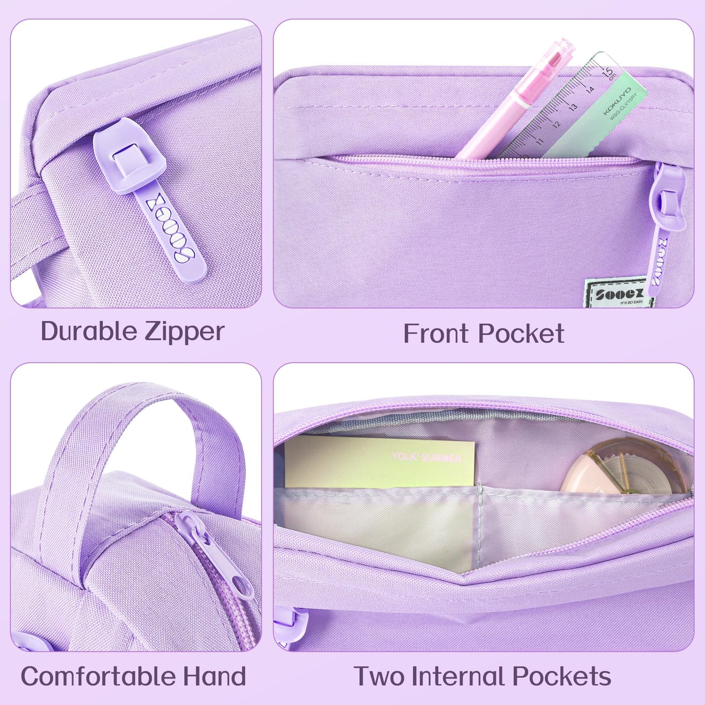Sooez Original High Capacity Pencil Case, Big Pencil Bag Pouch Organizer